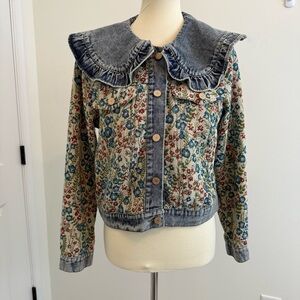 Floral Denim Jean Jacket